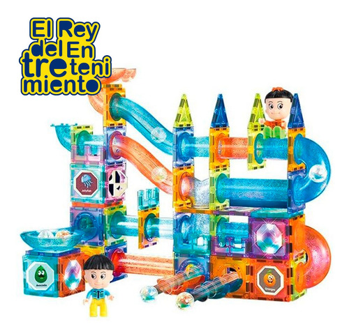 Imagen 2 de 5 de Juego Bloques Magnéticos 142 Pcs Con Luz Construcción El Rey