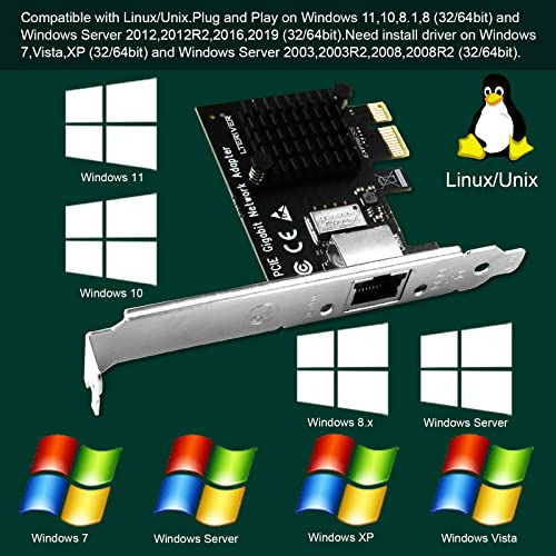 Adaptador Ethernet Gigabit Pci-e Lteriver Para Windows Serve