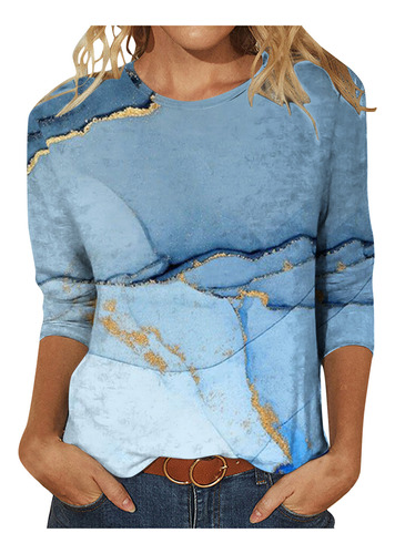 Camiseta Holgada Estampada A La Moda Para Mujer, Suave Y Mod