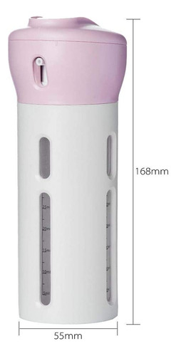 Dispenser 4x1 Pote Viagem Mala Shampoo Liquido Sabonete Rosa