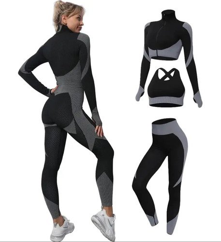 Conjunto Para Gimnasio 3 Piezas Mujer