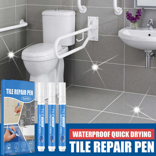 Conjunto De Canetas De Reparo Tile Grout Pen (3 Peças Branca