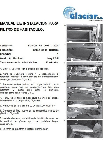 Imagen 2 de 2 de Filtro Antipolen Honda Fit 2007 - 2008