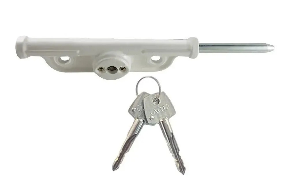 Fechadura Lateral Tetra Chave Para Porta De Aço Agl Portão Cor Branco