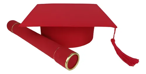 Kit De Formatura Adulto Infantil Chapéu Lpformatura 15 Peças Cor Vermelho Tamanho 9+ Anos