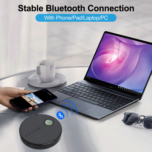 .leitor De Cd Portátil Recarregável Com Bluetooth.