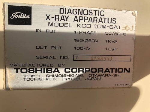 Imagen 5 de 6 de Equipo Medico Rayos X Toshiba
