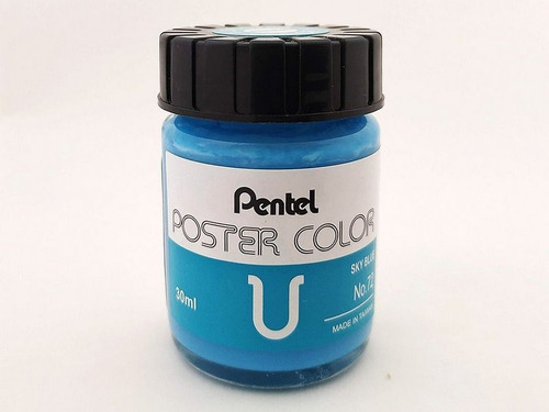 Tinta Guache Pentel Poster Color Azul Céu 72 30ml