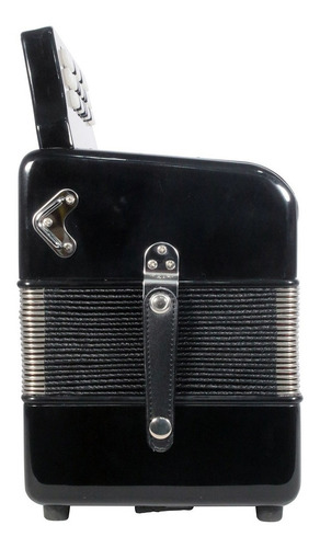 Moretti Turin Blk Acordeón De Botones Tono Sol Funda Correas Color Negro