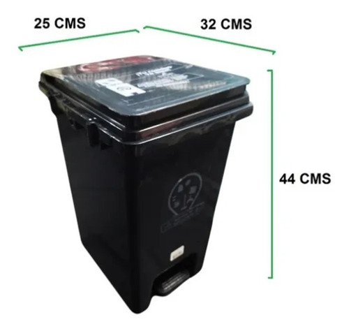 Papelera Cuadrada De 20 Litros De Pedal Luxury Nueva Norma