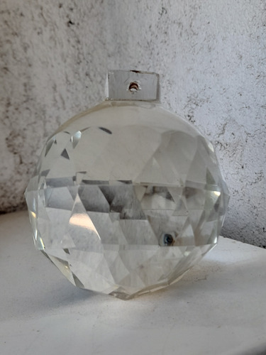 Antigua Bola Facetada Europea Cristal Tallado 7,5cm Diametro