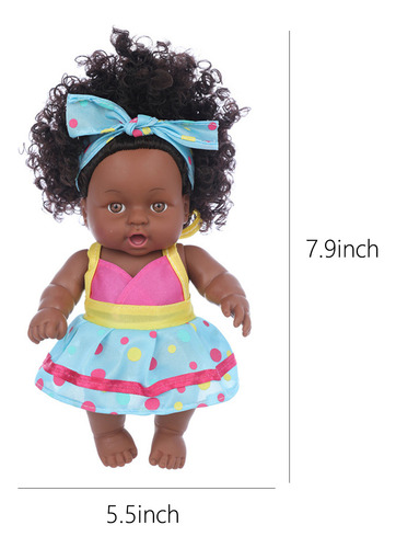 Muñecas Negras D 8 Pulgadas Con Ropa A, Africanas Realistas