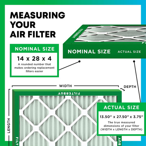 14x28x4 Air Filter Merv 11 Allergen Defense (3-pack), Pleate