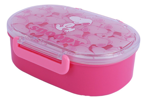 Miniso Contenedor De Alimentos Snoopy Plástico Rosa 650 Ml