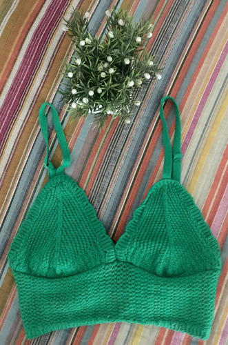 Top Verde - Nuevo!! Estilo Crochet