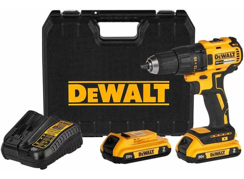 Taladro atornillador inalámbrico de 13mm DeWalt DCD7771D2 20V + 2 baterías de 2Ah + accesorios con estuche de plástico