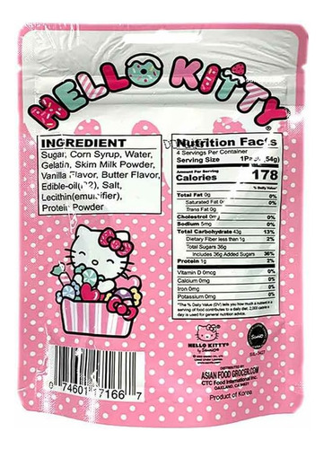 Caramelos Suaves De Leche Hello Kitty Milk Soft Candy 54g