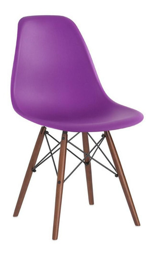 Cadeira Charles Eames Eiffel Wood Dsw Base Madeira Marrom Cor da estrutura da cadeira Roxo