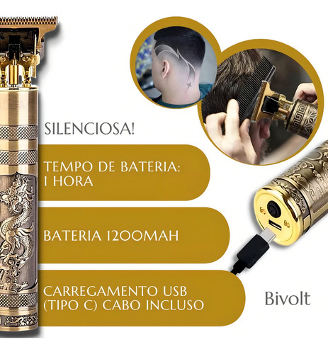 Maquina Clipper De Cortar Cabelo Barba Maquininha Pézinho