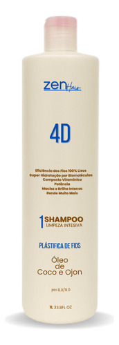 Shampoo 4d Com Óleo De Coco Maciez Imediata 1 Litro