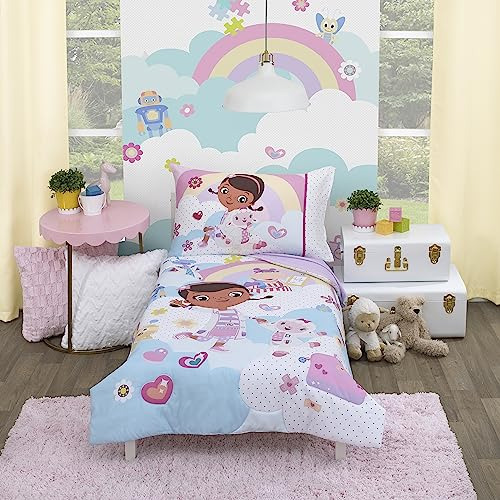 Doc Mcstuffins - Juego De Cama Infantil De 4 Piezas Cud...