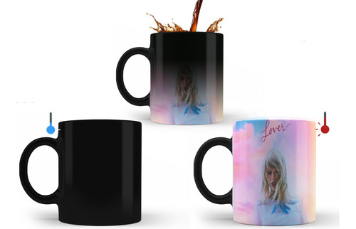 Taza Mágica Taylor Swift  Lover Ceramica Importada + Cajita