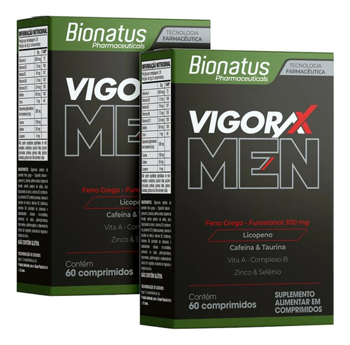 Kit 2 Vigorax Men Com 60 Comprimidos Cada - Bionatus