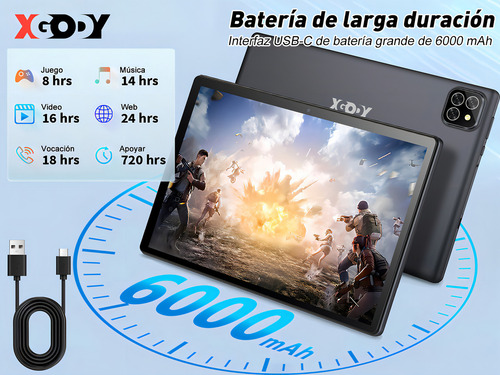 Tablet Xgody N06 PRO 10.1'' Android 13 8GB RAM 256GB Dual SIM WiFi 2.4G/5G Bluetooth 5.0