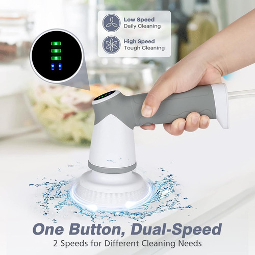 Cepillo Eléctrico Giratorio Led Para Baño