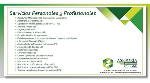 Imagen 10 de 12 de Gestor Administración Empresa Contador Bps Dgi Mtss Bse Ain