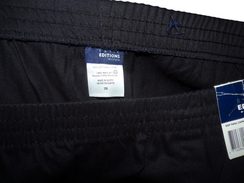 Capri Bermuda Negro Casual Talla 2x (38/40) Basic Edition