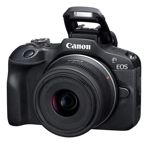 Câmera Canon Eos R100 Mirrorless 4k Com Lente Rf-s 18-45mm Cor Preto