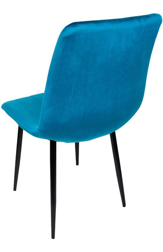 Imagen 5 de 8 de Set 2 Sillas Eames Tapizado Terciopelo Vintage Comedor Sala
