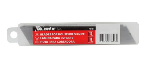 Kit 10 Lâminas Para Estilete 18mm - Mtx