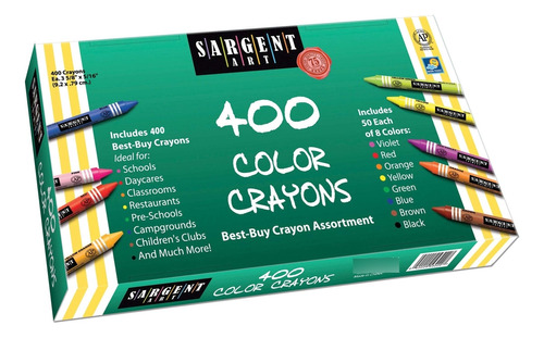 Crayolas, Sargent Art 55-, La Mejor De Variedad De Crayolas. Color Rojo/naranja/amarillo/verde/azul/violeta/marrón/negro
