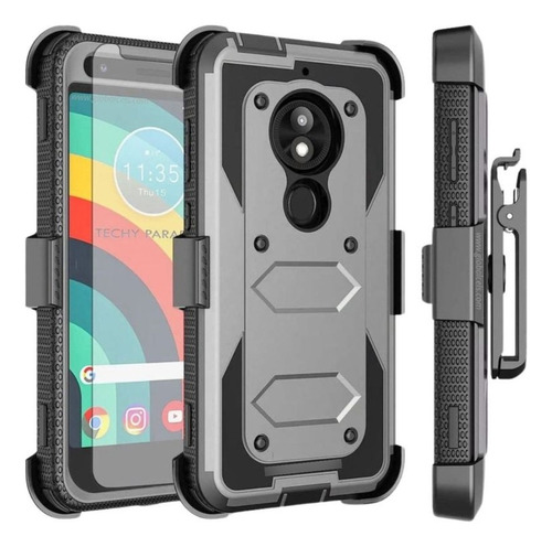 Case Moto G7 Power 3p Funda 360° C/ Gancho Correa C/ Vidrio