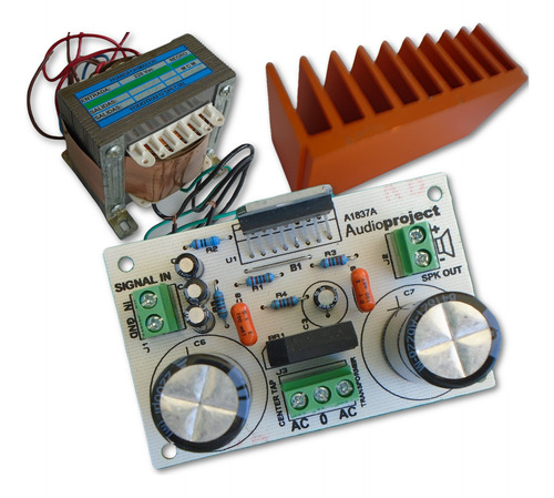 Amplificador 60 W C/fuente Trafo Disipador - Audioproject