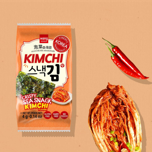 Snack Coreano De Algas, Kimchi Y Wasabi Wang