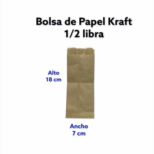 100 Bolsas De Papel Kraft 1/2 Libra Para Alimentos Y Otros