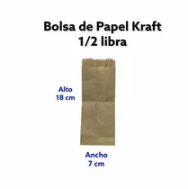 Comprar 100 Bolsas De Papel Kraft 1\u002F2 Libra Para Alimentos Y Otros