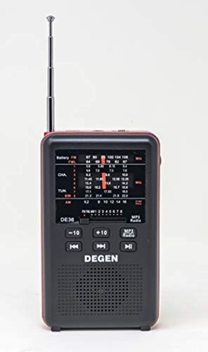 Imagen 2 de 7 de Radio Degen De36 am Fm Onda Corta Sd Mp3 Recargable §