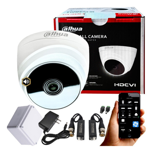 Camara De Seguridad Dahua Domo 1080p Con Audio + Ac Para Dvr