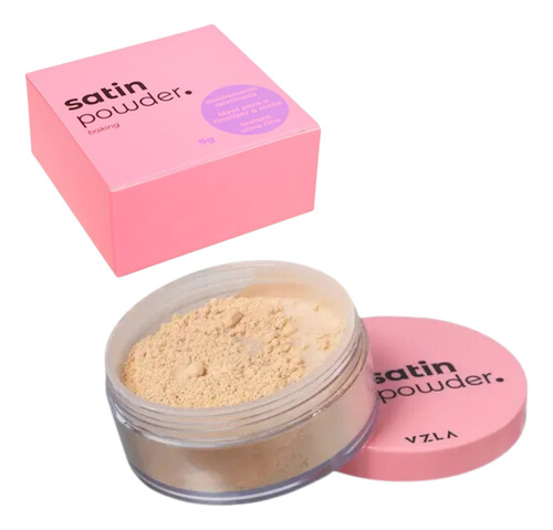Base de maquiagem em em pó Vizzela Vegano Satin Pó Facial Solto Satin Vizzela tom nude - 9mL 9g