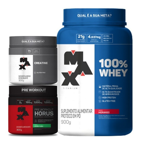 Combo Whey , Creatina , Pre Work Max Titanium