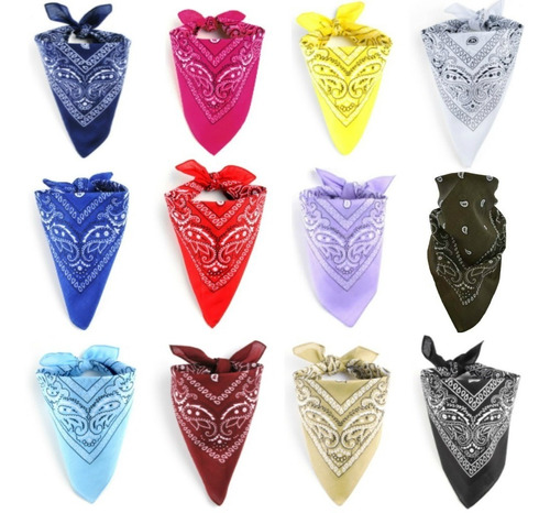 Pañuelos 5 Bandanas 100% Algodon Importados Colores A Eleccion O Surtido Pack Promo Los Mas Vendidos Son Los Nuestros!!!