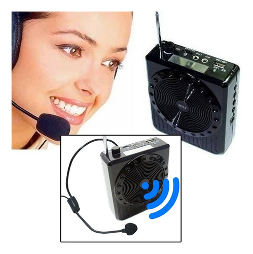 Amplificador De Voz Megafone Com Microfone E Radio Fm Mp3
