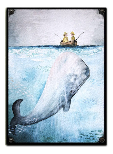 #532 - Cuadro Decorativo Vintage 30 X 40 - Ballena Mar Barco