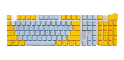 Keycaps Set Color Amarillo + Celeste Pastel