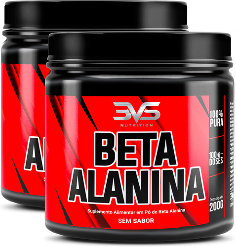 2 Potes Da Beta Alanina 3VS 200g - Fórmula Avançada 100% Pura (117 Doses)