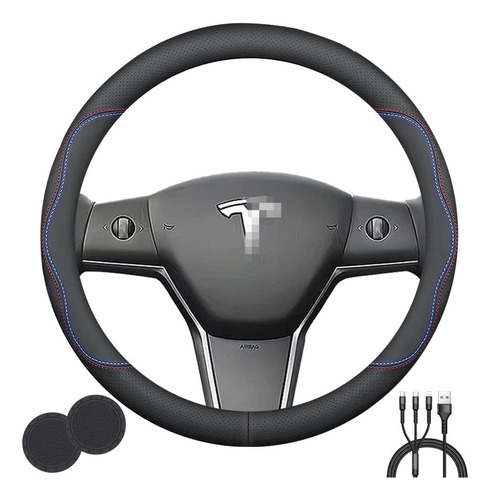 Cubierta De Volante Personalizada Compatible Tesla, Cub...